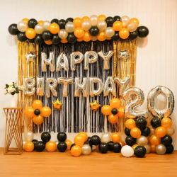 Glittering Birthday Decor Gold and Silver Combo