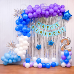 Starry Blue and Purple Birthday Decor Combo