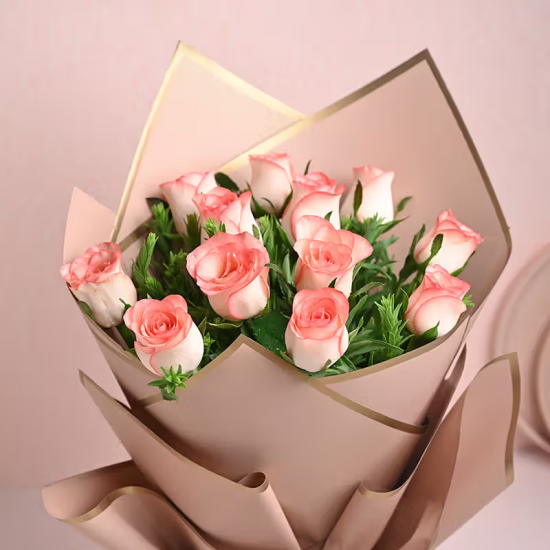 Whispers Of Affection Pink Roses Bouquet