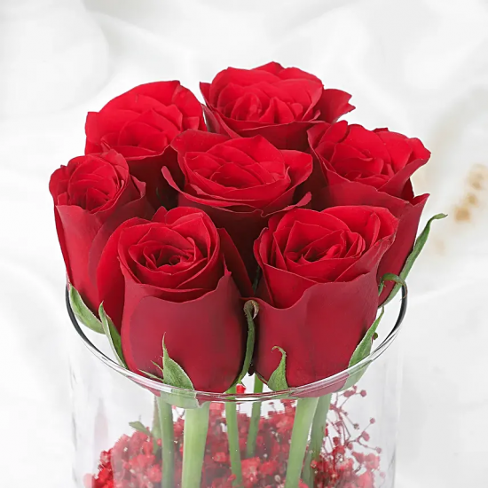 Glass Full of Red Rose