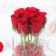 Glass Full of Red Rose
