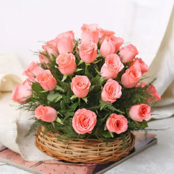 Pink Rose Basket